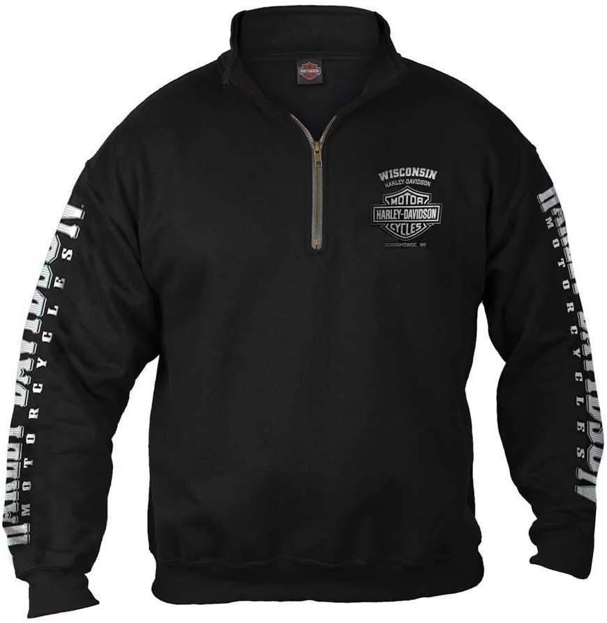 Harley-Davidson Men's Lightning Crest 1/4 Zip Pullover