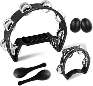 SCHONA Metal Jingles Hand Held Tambourine