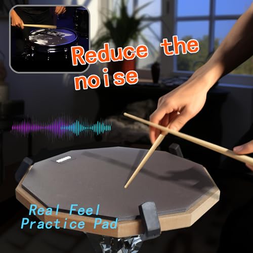 METOTO Snare Drum Practice Pad Kit, 12-Inch Set - Image 5