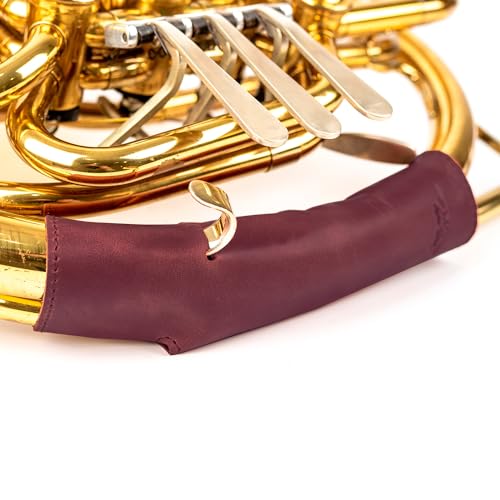 MG Leather Work Leather French Horn Guard Cover (Marsala) - Image 2
