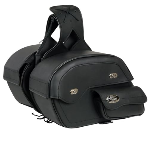 Milwaukee Leather Black PVC Cruiser Slant Pouch Saddlebags MP8305 - Image 3