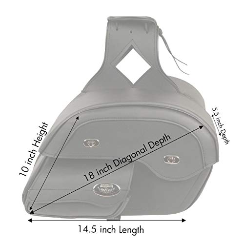 Milwaukee Leather Black PVC Cruiser Slant Pouch Saddlebags MP8305 - Image 4