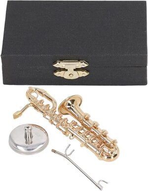 Drfeify Mini Brass Alto Saxophone Model Ornament
