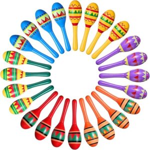 Civaner Mini Fiesta Maracas Decorations, 24 Pcs