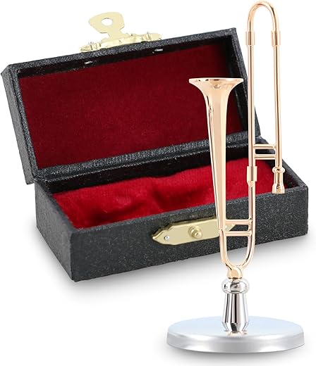 EASTROCK Mini Gold Plated Trombone Ornament
