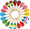 Hedume Mini Wooden Festival Maracas, Kids Rattles