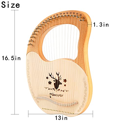 Miwayer Lyre Harp 21 Strings Mahogany Instrument - Image 3