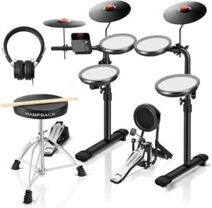 HAMPBACK MK-0 PRO Electric Drum Set With 7” Mesh Pads