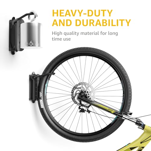 monTEK Swivel Bike Wall Mount Rack, 4 Pack - Image 4