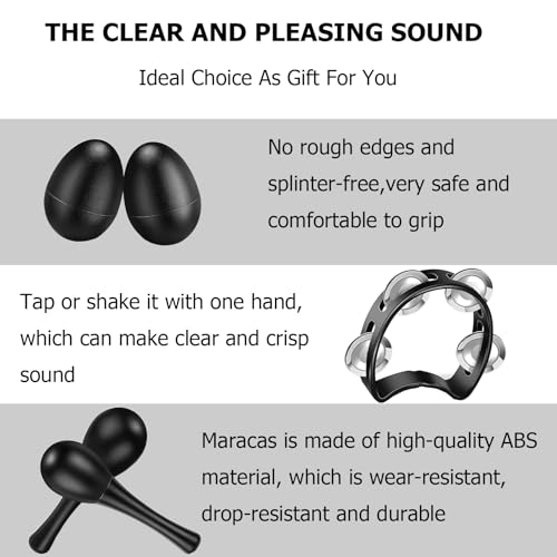 MOONBACK Tambourines And Hand Percussion Instrument Set - Image 4