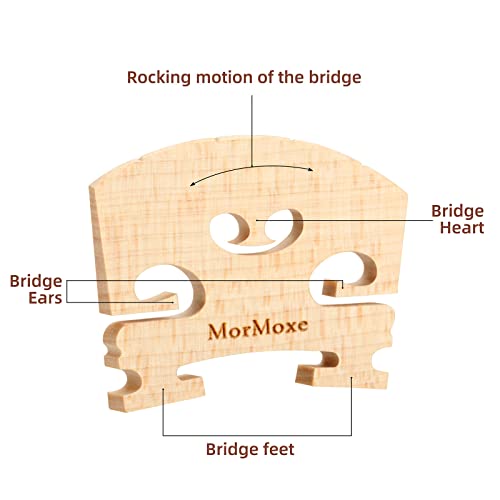MorMoxe 4/4 Full Size Hand-Carved Maple Violin Bridge - Image 4