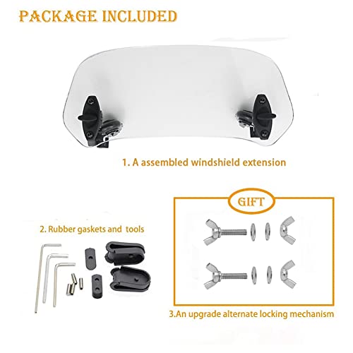 motoparty Motorcycle Windshield Extension - Universal Adjustable - Image 2