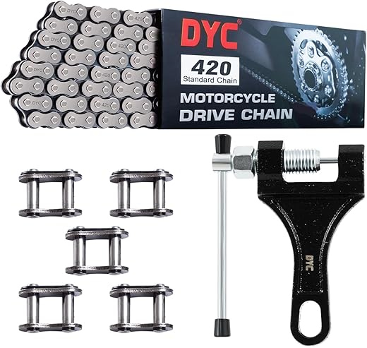 DYCTAHO Motorcycle Chain 132 Links With Breaker