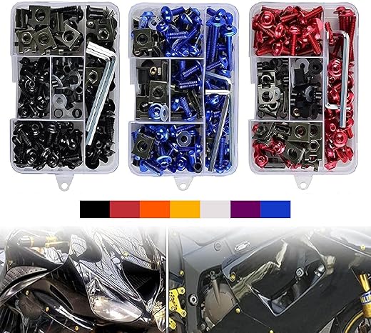 ochisdf Motorcycle Fairing Bolt Kit, 177pcs
