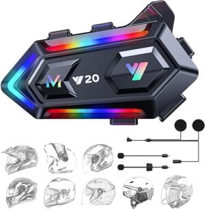 FEYA Motorcycle Helmet Speakers With RGB Lights