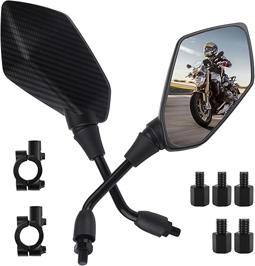 Stacool Motorcycle Mirrors, 360° Adjustable, Wide Angle