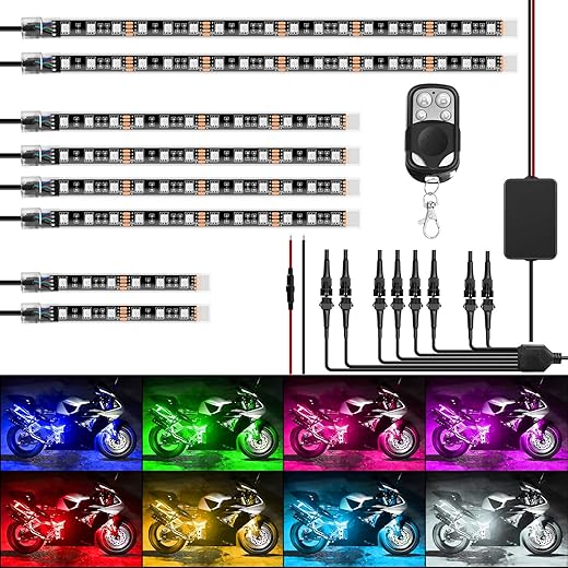 Nilight Motorcycle RGB LED Light Kit, Waterproof