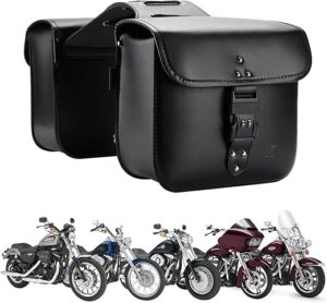 KEMIMOTO Motorcycle Saddlebags With Lock, Synthetic Leather