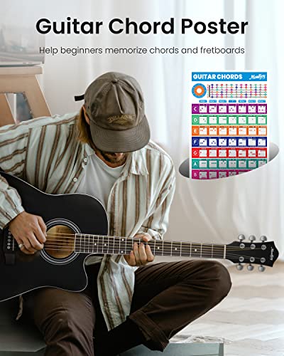Moukey 41" Acoustic Guitar With Accessories - Black - Image 5