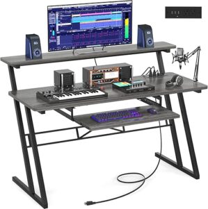 armocity Music Studio Desk With Power Outlet