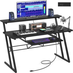 armocity Music Studio Desk With Power Outlet