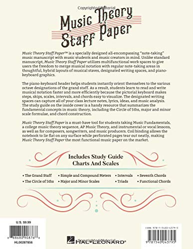 Music Theory Staff Paper With Keyboard Layout - Image 2