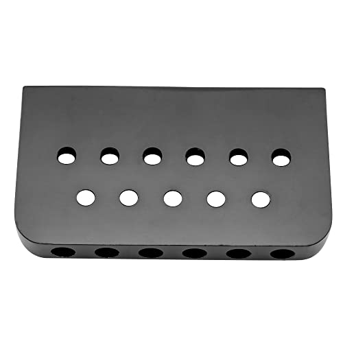 Musiclily Fixed Hardtail Bridge For 6 String Guitar, Black - Image 3