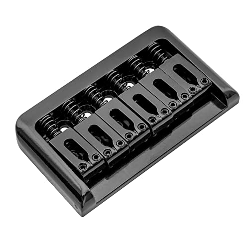 Musiclily Fixed Hardtail Bridge For 6 String Guitar, Black - Image 5