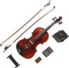 Mendini by Cecilio MV500+92D 1/2 Black Violin Set