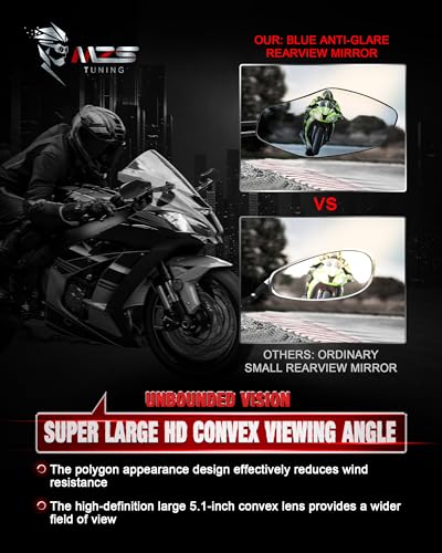 MZS Racing Motorcycle Double Adjustment Mirrors - Image 4
