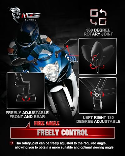 MZS Racing Motorcycle Double Adjustment Mirrors - Image 5