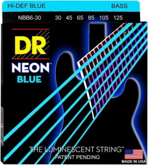DR Strings NBB630 Neon Blue Coated Bass Strings