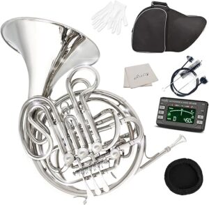 Chehery Nickel Plated Double French Horn With Case