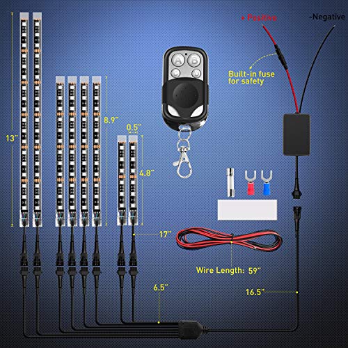 Nilight Motorcycle RGB LED Light Kit, Waterproof - Image 3