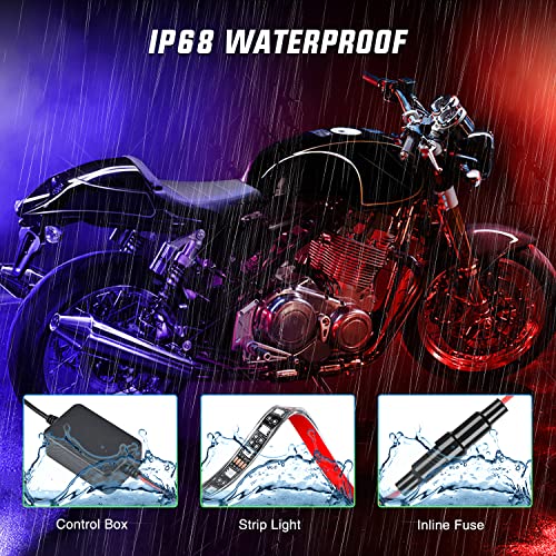 Nilight Motorcycle RGB LED Light Kit Waterproof - Image 4