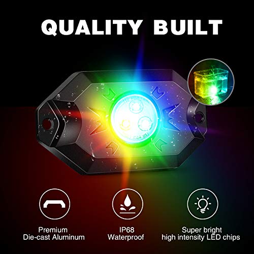Nilight RGB LED Rock Lights Kit, 4 Pods Underglow - Image 5