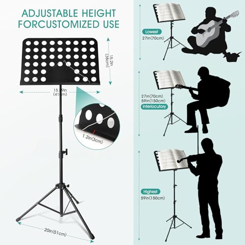 Nizonlaie Adjustable Portable Music Stand With Bag - Image 3