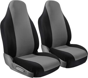 OxGord Non-Slip Universal Seat Covers – 2 Piece Set (Black/Gray)