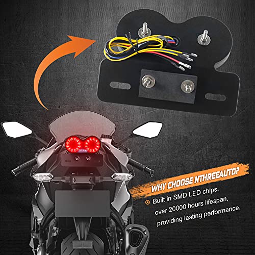 NTHREEAUTO LED Motorcycle Tail Light Integrated Signals - Image 3