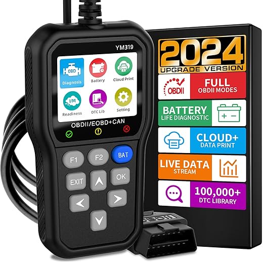 YMTOOL OBD2 Scanner Battery Tester, IPS Screen