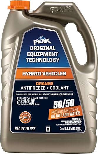 PEAK OET Orange 50/50 Prediluted Antifreeze, 1 Gal