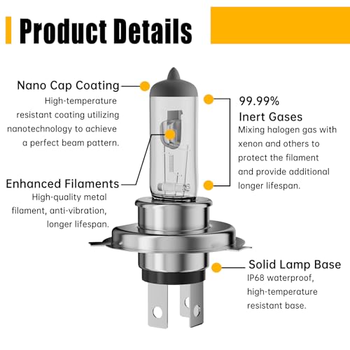 OKOENIEO H4 Halogen Headlight Bulb, 12V 55W - Image 5