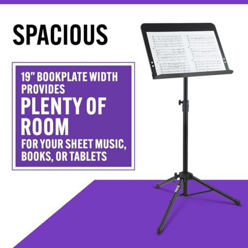 OnStage Professional Folding Orchestral Music Stand, Black - Image 3