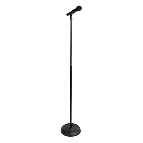 OnStage Round Base Microphone Stand, Black - Image 3