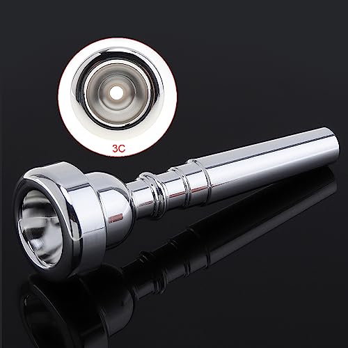 OriGlam Silver Trumpet Mouthpiece Bb Tone Accessory - Image 3