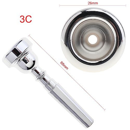 OriGlam Silver Trumpet Mouthpiece Bb Tone Accessory - Image 4