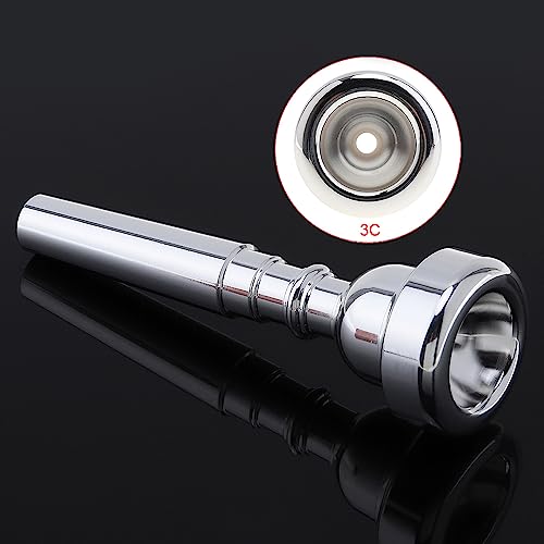 OriGlam Silver Trumpet Mouthpiece Bb Tone Accessory - Image 2
