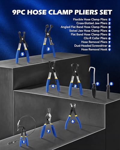 Orion Motor Tech 9pcs Hose Clamp Pliers Kit - Image 2