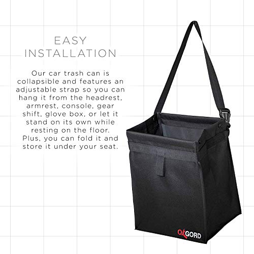 OxGord Leak-Proof Car Trash Can - Waterproof - Image 2