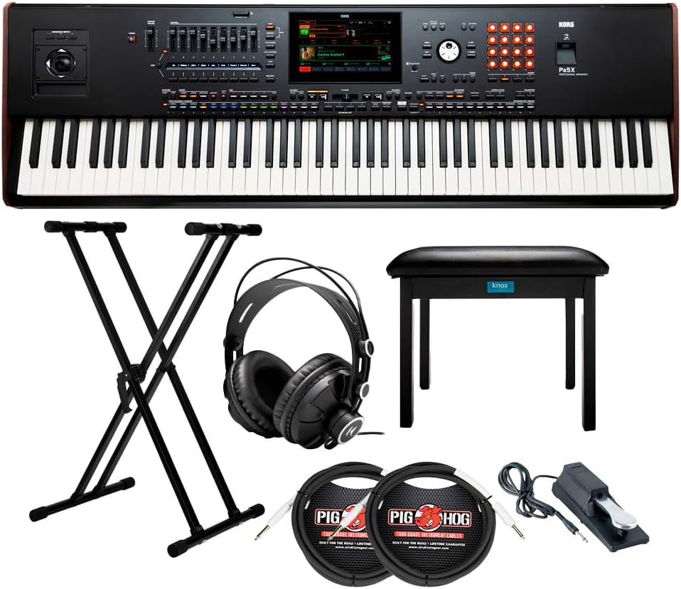 Korg Pa5X Professional Arranger Bundle, 7 Items
